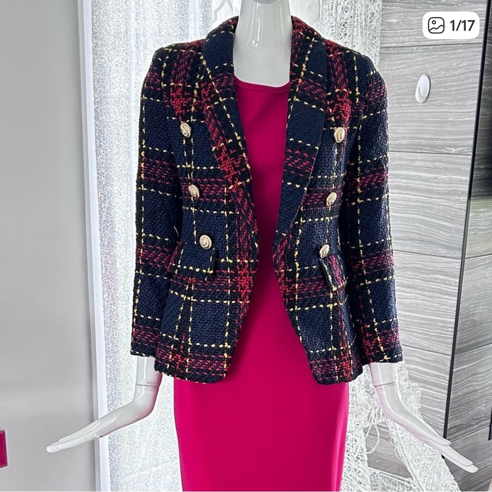 NWOT 🏺Plaid Double-Breasted Blazer